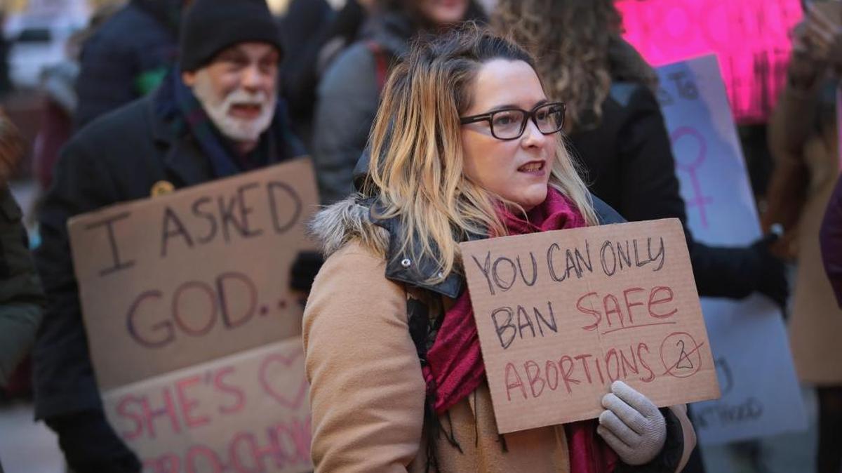 In February, Chicago demonstrators voice their support for reproductive rights.