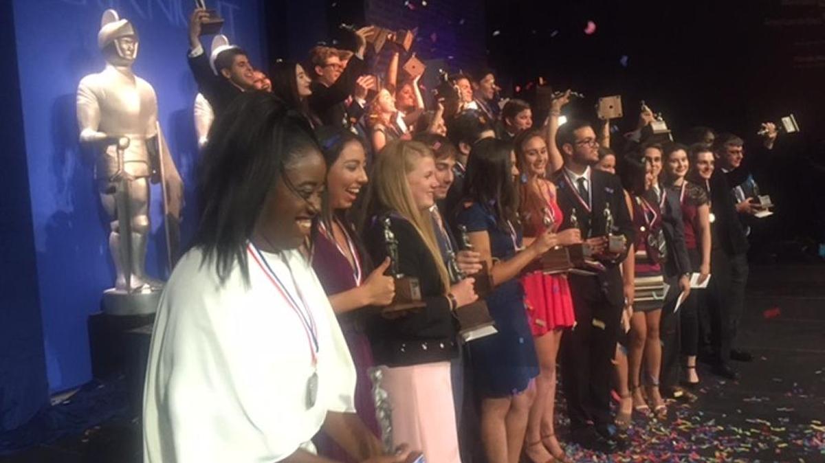 At Wednesday’s Silver Knight event, winners rejoice in their victory on stage