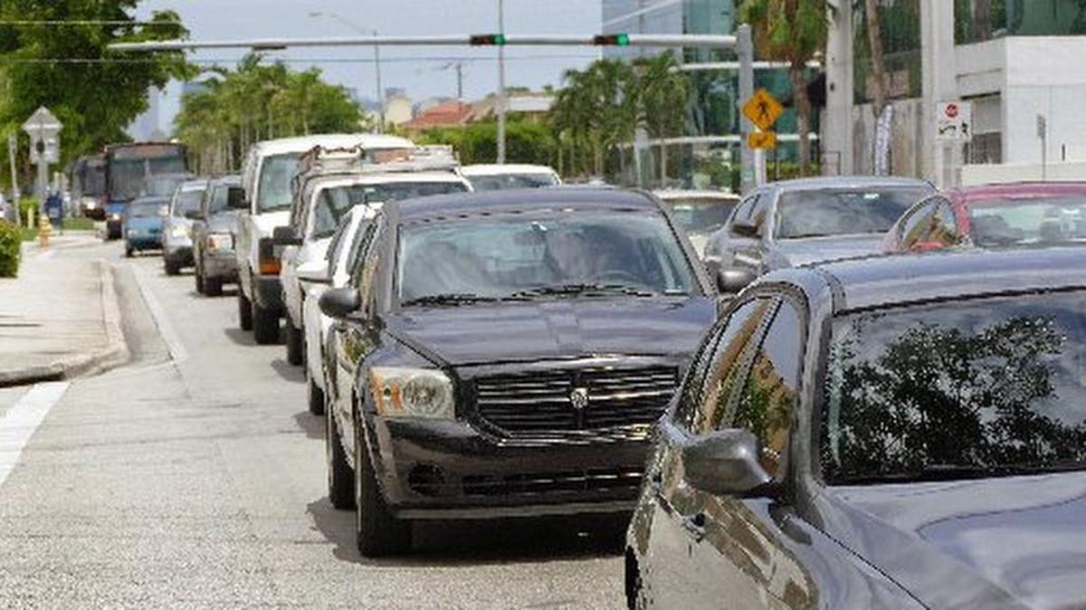 
Bumper-to-bumper traffic at Flagler Street and Le Jeune Road lasts from 11 a.m. to rush hour on weekdays. 
