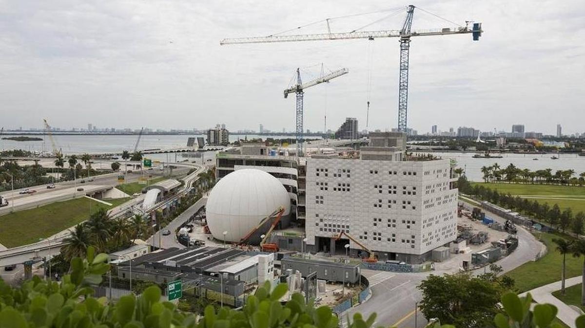 Construction at the Patricia and Phillip Frost Museum of Science.