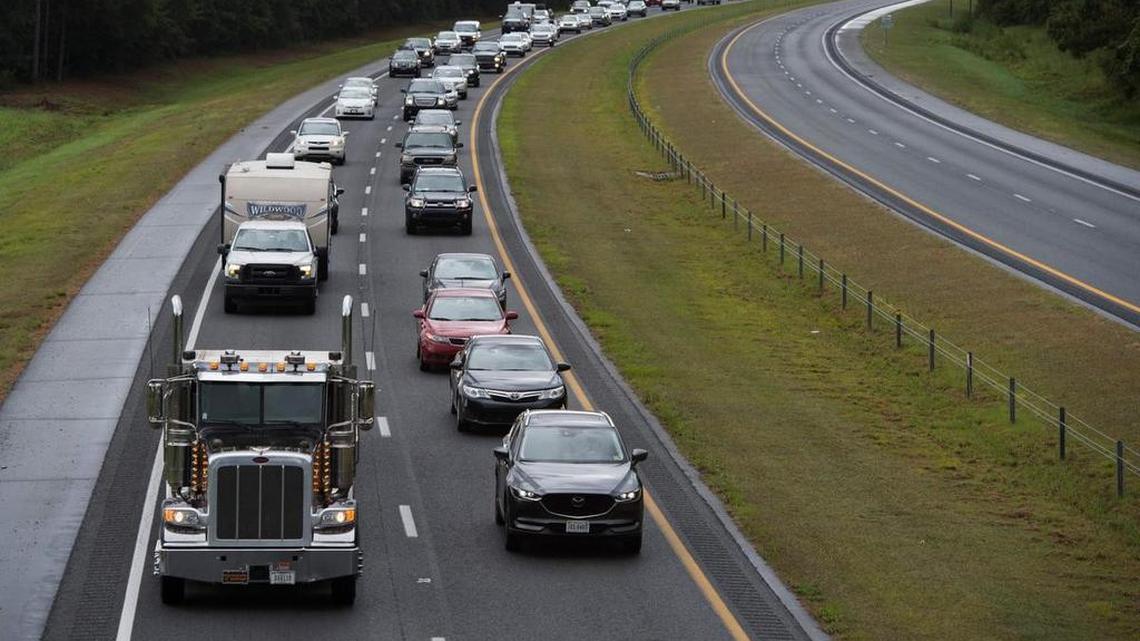 Residents evacuate from coastal areas near Wallace, N. C., as Hurricane Florence approaches.