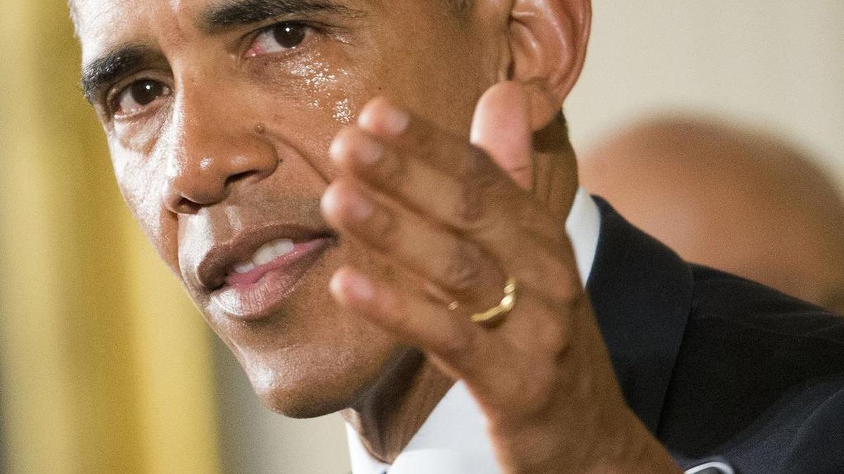 His cheek wet with tears, President Obama on Tuesday recalled the children killed at Sandy Hook Elementary School.
