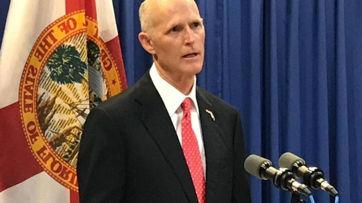 Gov. Rick Scott speaks during a news conference in Tallahassee to declare a state of emergency over the state’s opioid crisis.