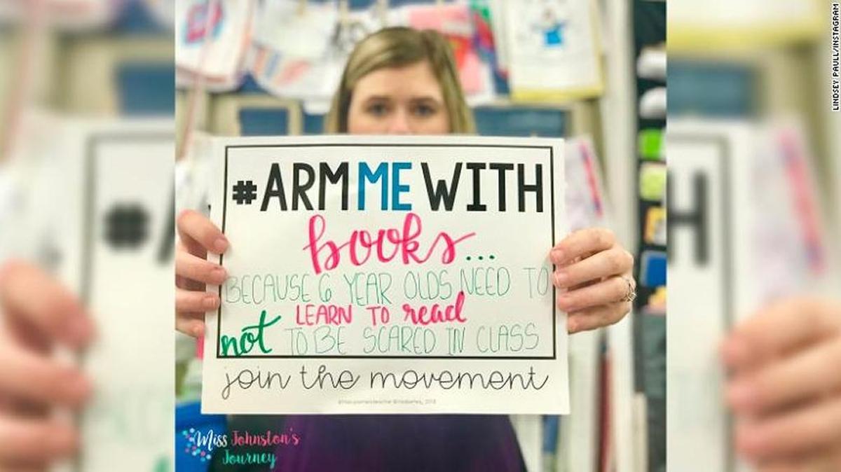 Teachers like this one have started a social-media campaign, #ArmMeWith, to protest the proposal to give them guns.