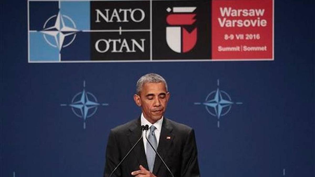 United States President Barack Obama addresses the media during a news conference at the NATO summit earlier this month.