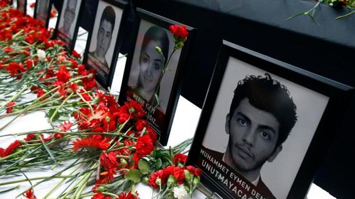 In June, photographs of victims killed in an ISIS attack on the airport in Istanbul, Turkey, were displayed among carnations as family members, colleagues and friends gathered for a memorial ceremony.