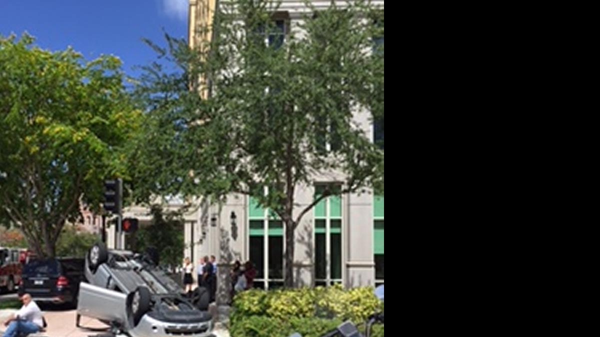
IN CORAL GABLES: A crash on Alhambra on Monday.
 
