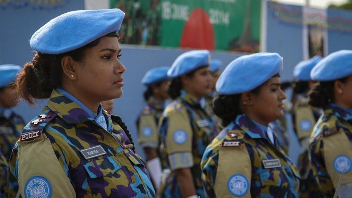 Women are member of the United Nations’ peacekeeping forces.