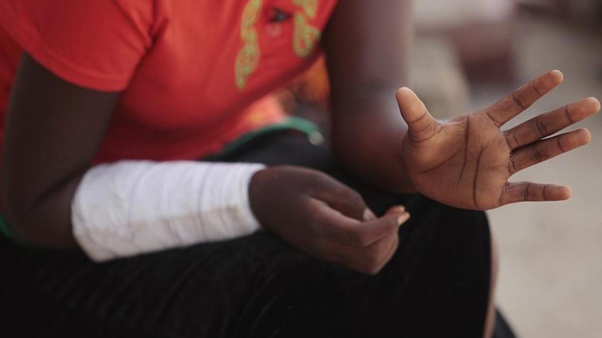 In January 2015, Abigail John, held hostage for four weeks by Boko Haram until she escaped, speaks to a journalist in Yola, Nigeria.