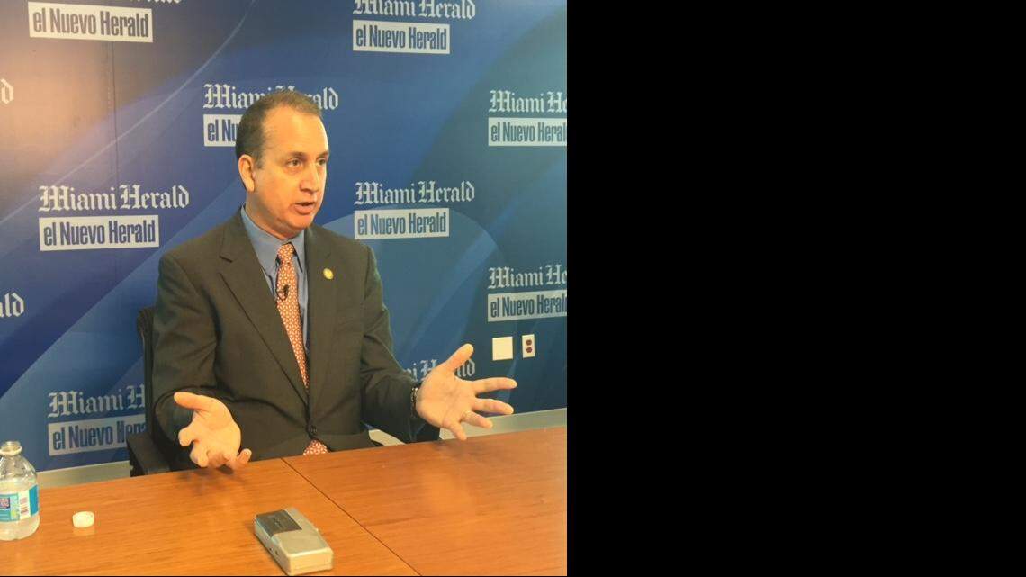 
U.S. Rep. Mario Diaz-Balart speaking to the Miami Herald Editorial Board on Monday.
