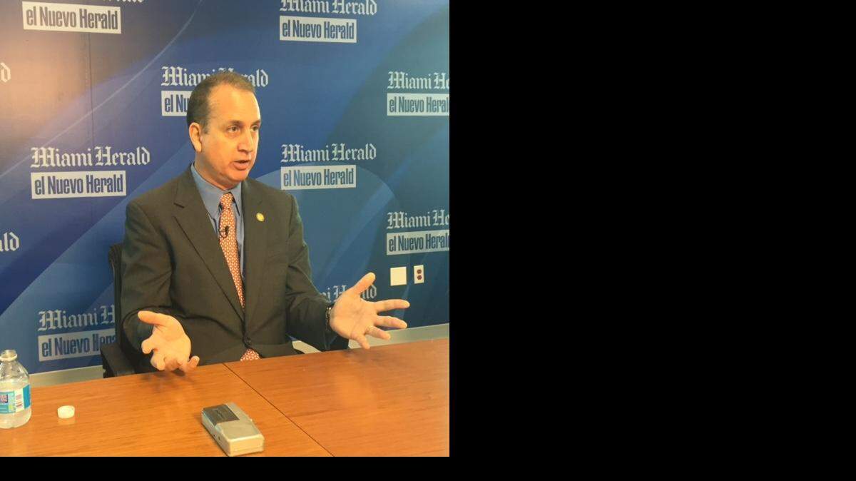 
U.S. Rep. Mario Diaz-Balart speaking to the Miami Herald Editorial Board on Monday.

