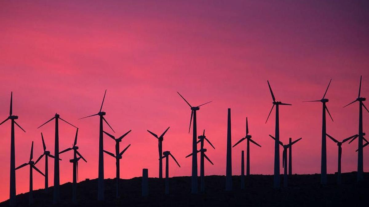 Wind, turning these turbines in San Gorgonio Pass, California, is projected to exceed water in electricity generation within the next year in the United States.