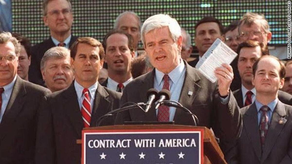 In 1995, Newt Gingrich, then speaker of the U.S. House, introduced the Contract with America.