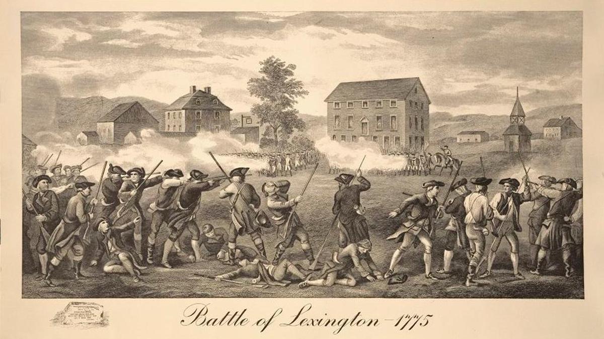 Recreation of the Battle of Lexington where gun power was limited. Soldiers armed with AR-15s would have settled matters quicker.