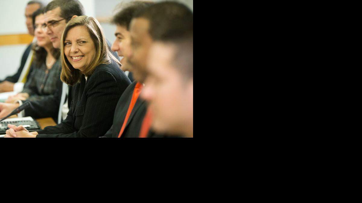 
NEGOTIATIONS: Josefina Vidal, director general of the U.S. division at Cuba’s Foreign Ministry, smiles at the start of the Cuba talks at the State Department in Washington on Friday. 
