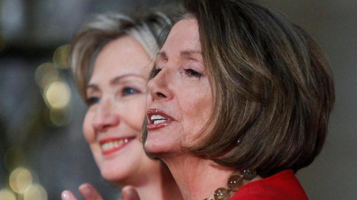 Democratic Minority Leader Nancy Pelosi, right, with Hillary Clinton, is under fire for years of party election losses.