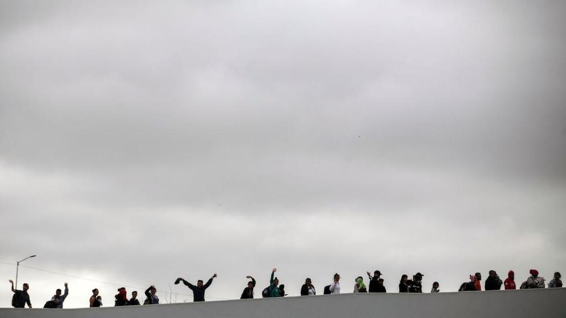 Central American migrants enter El Chaparral border crossing in Tijuana, Baja California state, Mexico in April.