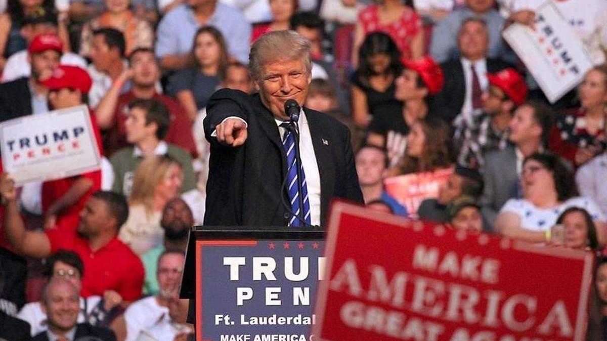 Donald Trump at a rally at the BB&T Center in Sunrise.