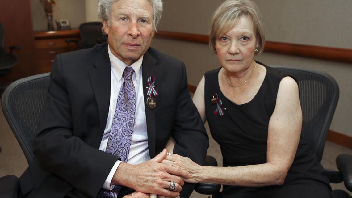 
GRIEVING PARENTS: Andy and Barbara Parker mourn the loss of their daughter, Alison Parker, who was shot to death along with cameraman Adam Ward during a live broadcast. 
