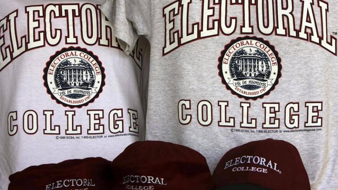 Sportswear with the name of a college that doesn't exist: the Electoral College.