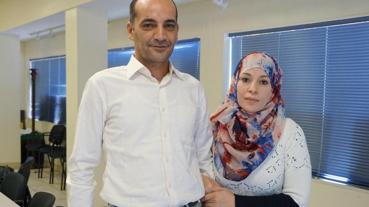 Ali and Aaminah (pseudonyms), photographed last month, came to the U.S. 10 months ago after their infant son was killed in an airstrike in Damascus, Syria.