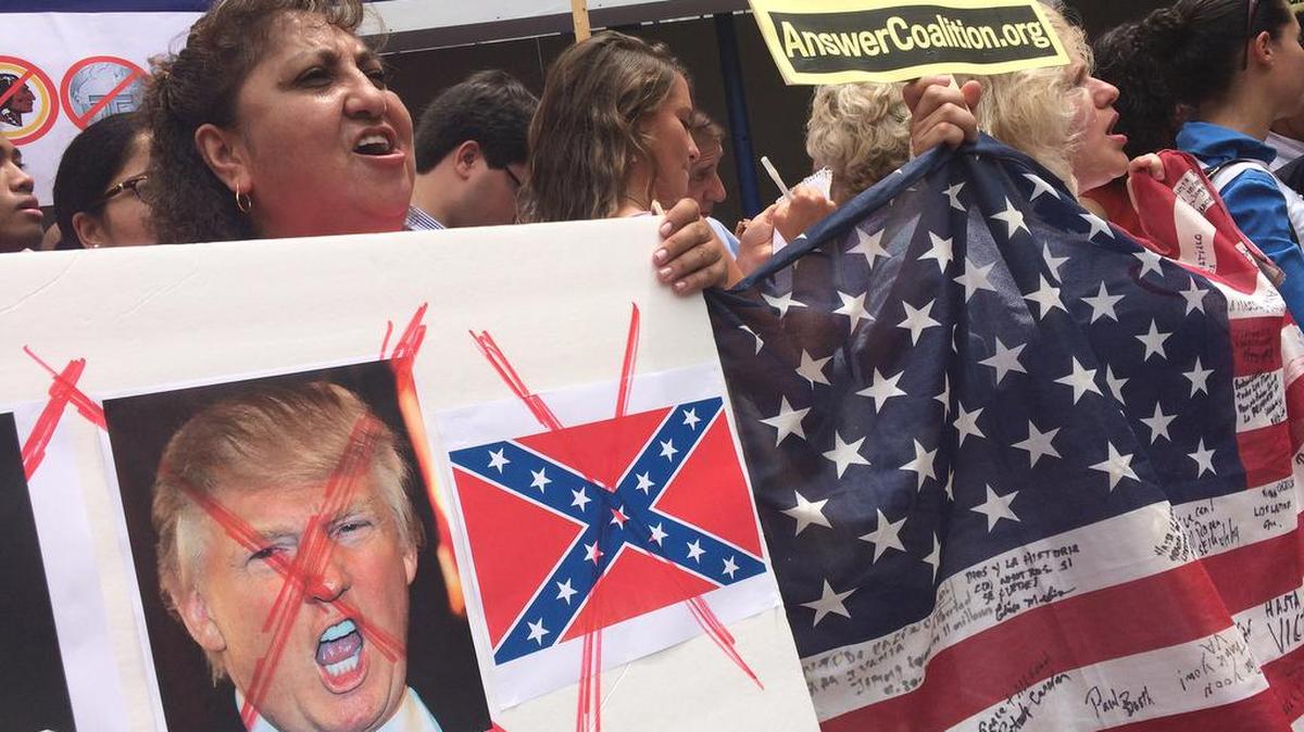 Protesters show up at some Donald Trump rallies to voice their opposition to remarks about Mexican immigrants.