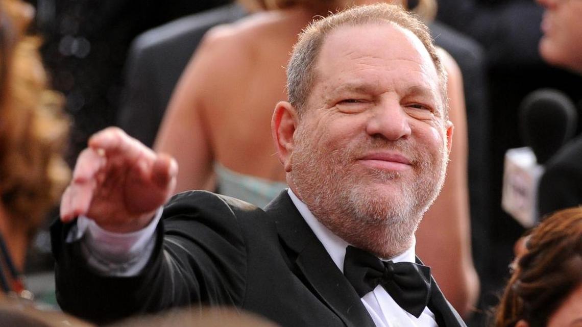 Harvey Weinstein arriving at a red carpet event in Hollywood.