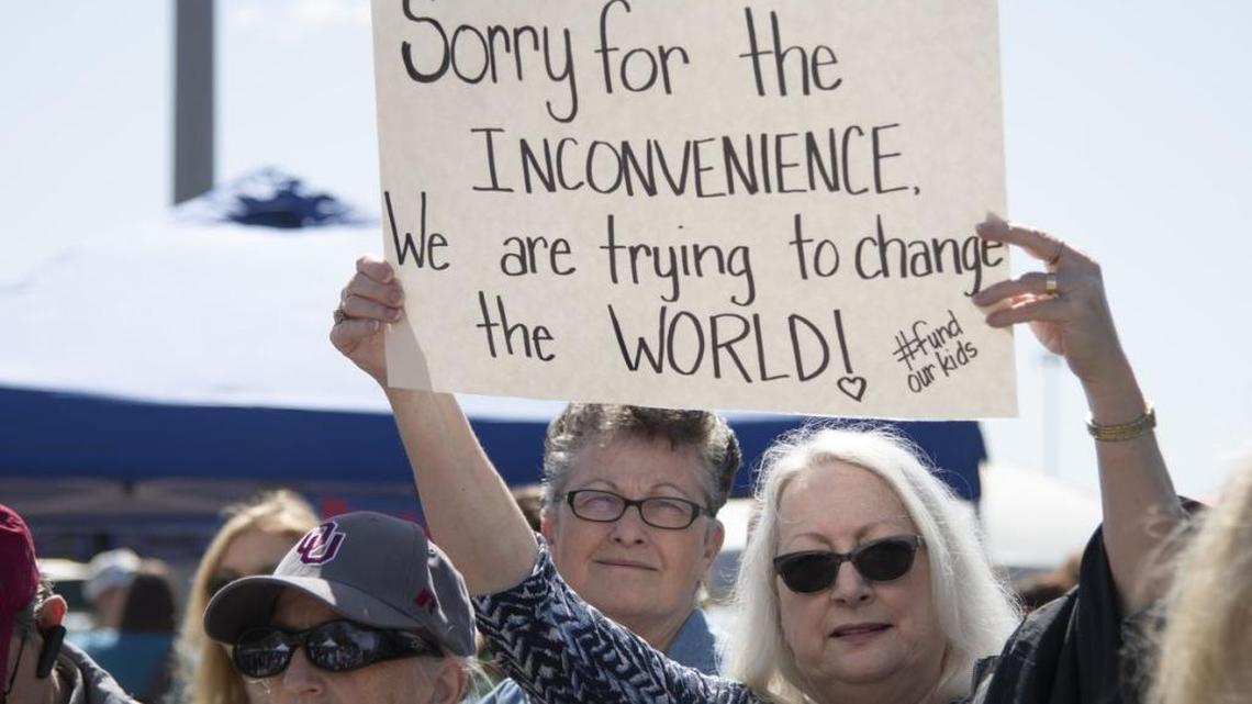 Thousands of teachers and supporters rallied in Oklahoma for better pay, more respect.