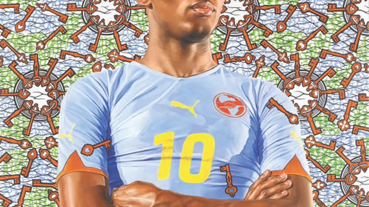 PAMM exhibit includes an oil canvas of Samuel Eto’o by Kehinde Wiley, 2010.