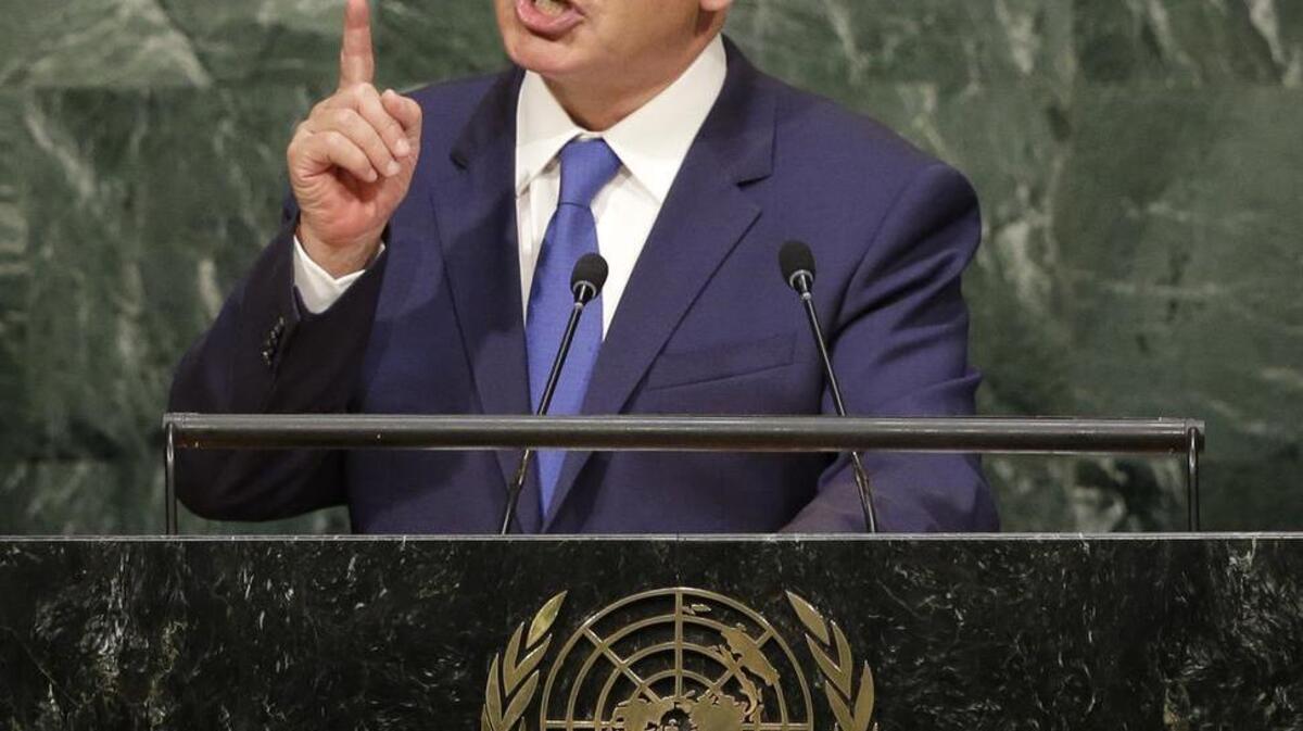 
Israeli Prime Minister Benjamin Netanyahu exhorted the U.N. General Assembly last week to end anti-Israel bias.
