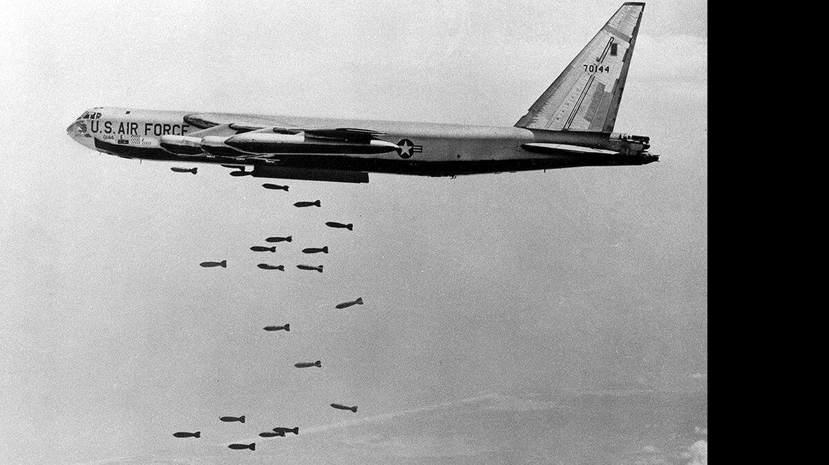 
IN 1966: U.S. B-52 bombers strike targets in North Vietnam for the first time. 
