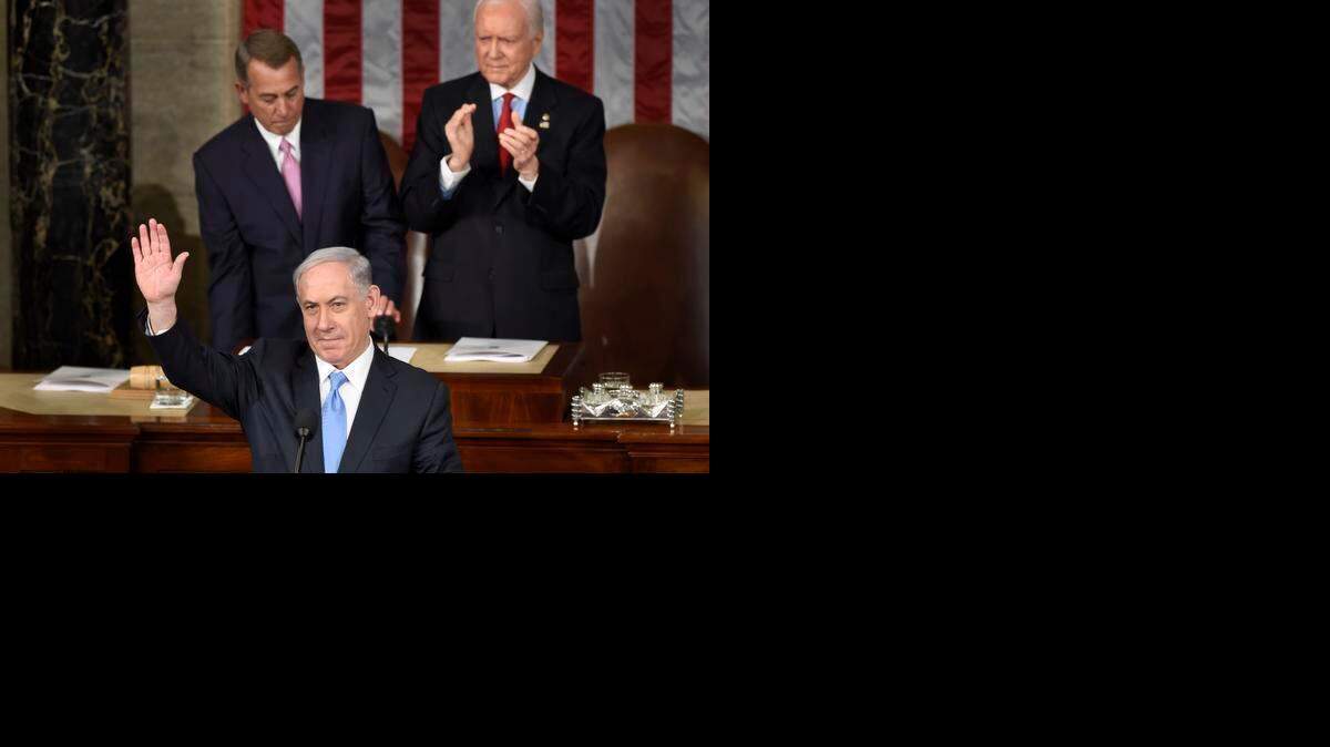 
CAPITOL HILL: Israeli Prime Minister Benjamin Netanyahu received a warm reception from lawmakers when he spoke before a joint session of Congress on Tuesday.
