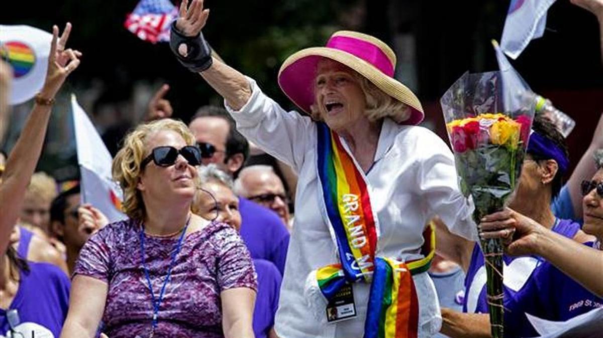 In 2013, Edith Windsor was grand marshal of the gay pride march in New York.