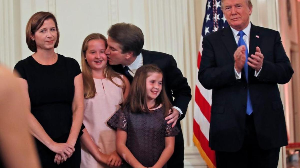 Judge Brett Kavanaugh with his wife and daughters as President Trump announced his nomination to the Supreme Court.