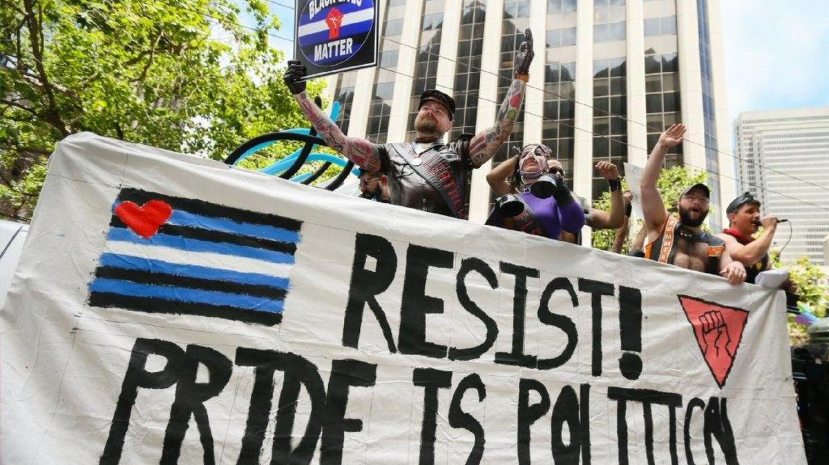 Participants in annual LGBT parade in San Francisco on June 25 tie politics to the fight for equal rights.