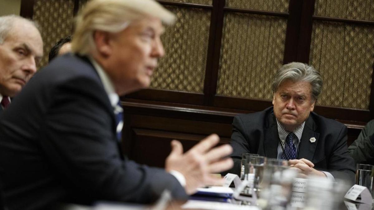 Stephen Bannon, right, is considered the second most powerful man in the White House.