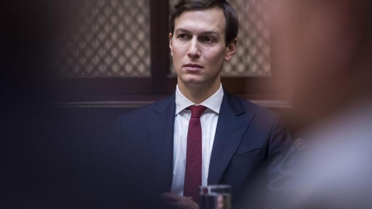 Jared Kushner, senior adviser to President Trump, and his son-in-law, listens during a meeting with small business leaders at the White House.