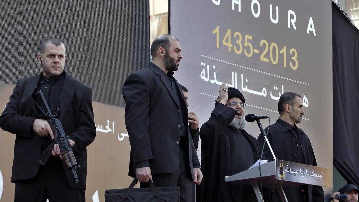 Hezbollah leader Sheik Hassan Nasrallah, second from right, is among the terrorist leaders who have condemned the Paris attacks in a duplicitous effort to improve their own image.