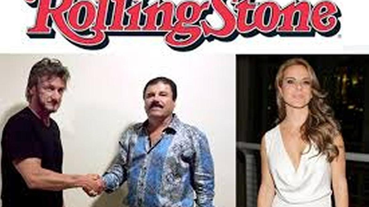 Left: Sean Penn shakes hands with ‘El Chapo’ Guzmán. Right: Actress Kate del Castillo was instrumental in setting up the meeting.