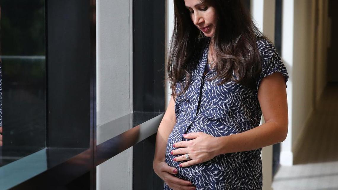 Maggie Arias, who is pregnant and lives and works in Coconut Grove, worries about the local Zika outbreak.