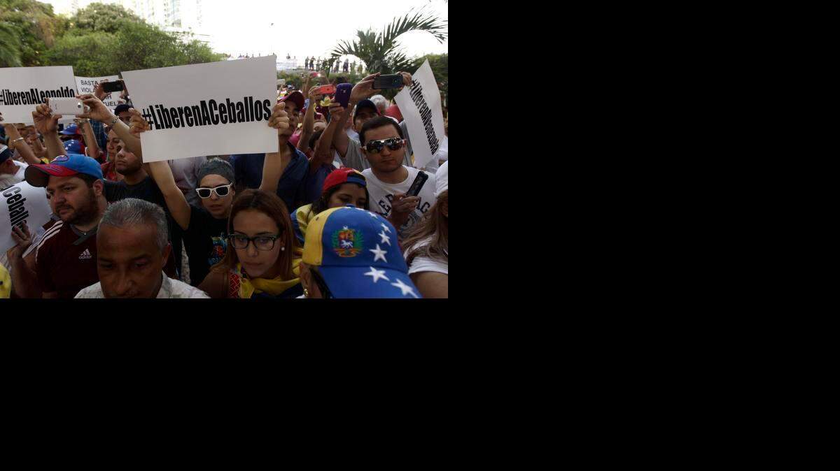 
SUMMIT: Venezuelan residents in Panama protest against Venezuela’s President Nicolas Maduro prior to his arrival in Panama City to attend the Summit of the Americas.
