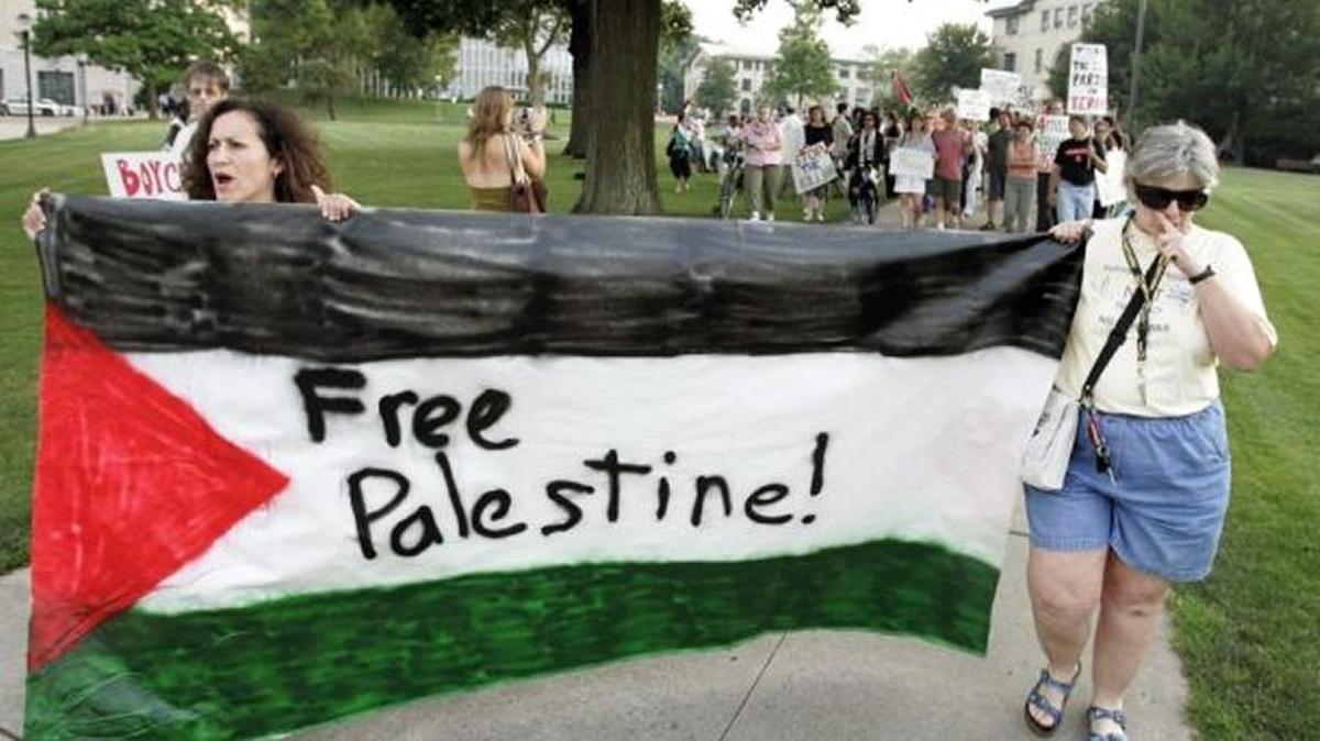 An anti-Israel protest at Carnegie Mellon University campus in Pittsburgh.