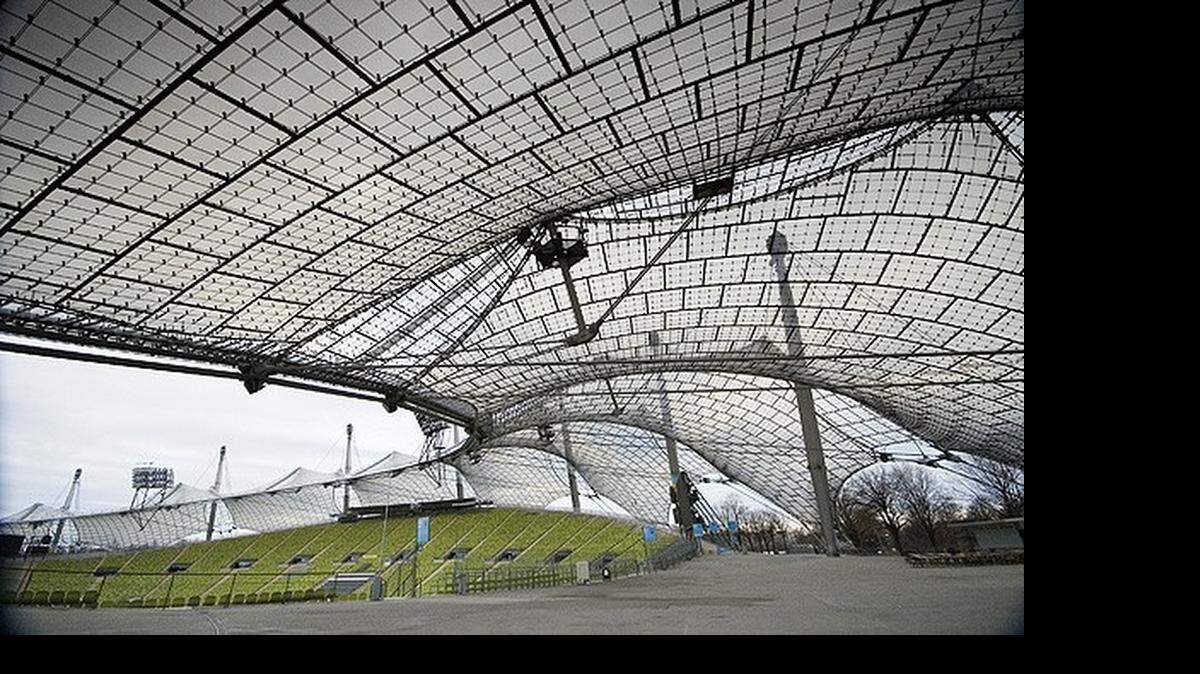 
IN MUNICH: Architect Otto Frei’s Olympic Stadium sits under a mesh-like canopy.
