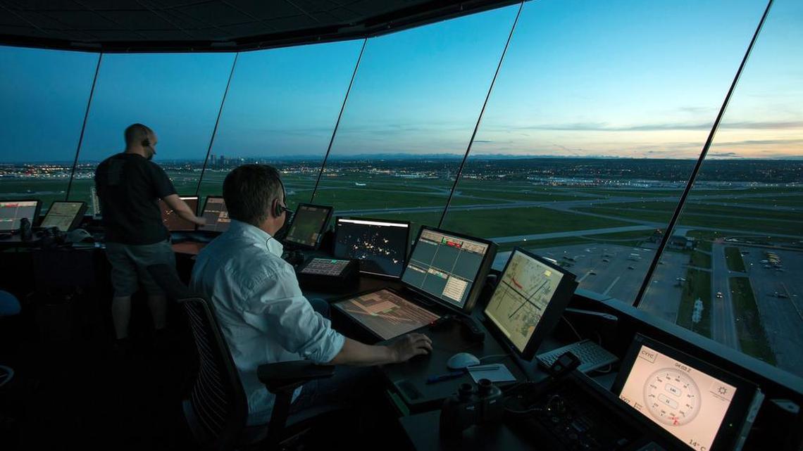 Canadian air traffic controllers working on the Nav Canada system, the model of the new proposed U.S. system.