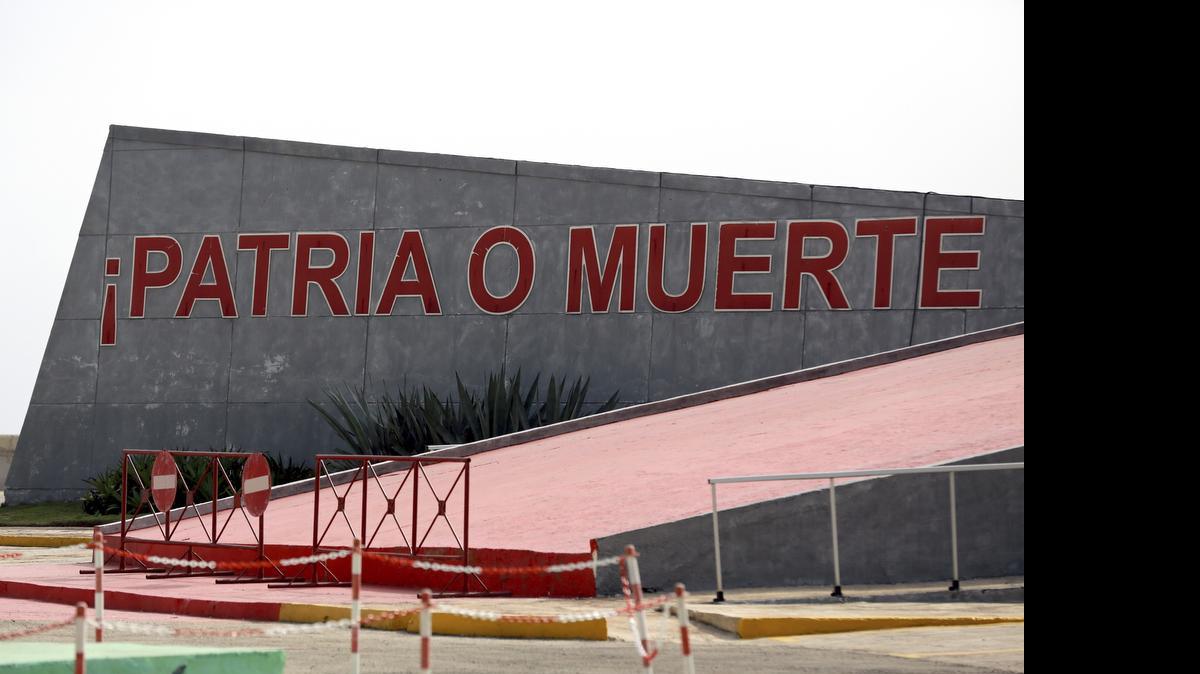 
HAVANA: A sign with the government slogan “Homeland or Death” faces the U.S. Interests Section, which is slated to become a full embassy soon.
