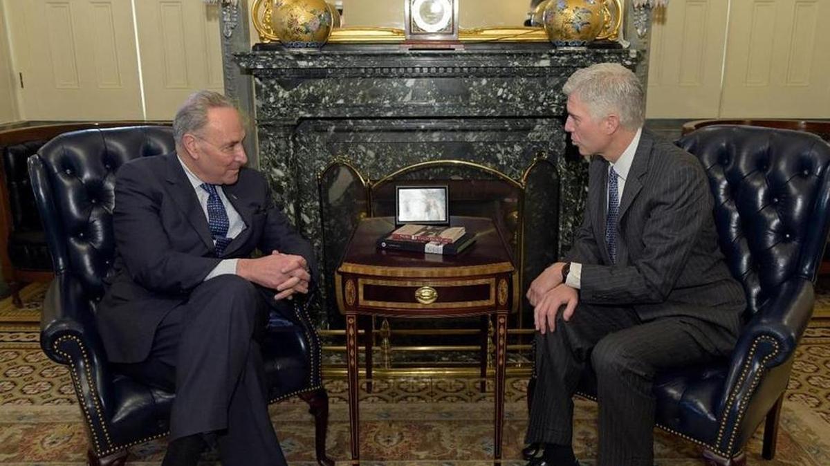 Senate Minority Leader Charles Schumer, left, says he has serious concerns about Supreme Court nominee Neil Gorsuch.