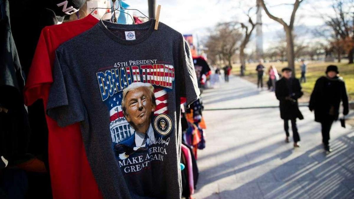 Trump T-shirts are on display as Washington prepares for Inauguration Day.