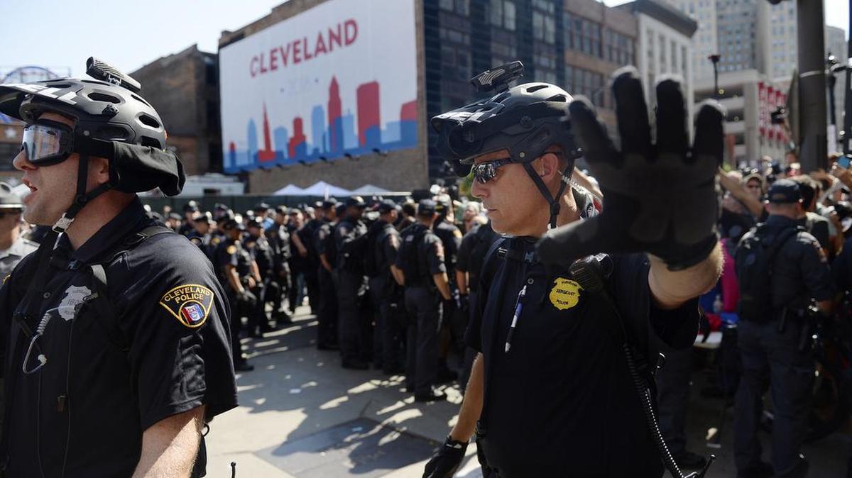 The police presence in Cleveland was so overwhelming that protestors couldn’t get anywhere near the Quicken Loan Arena, site of the GOP nominating convention.