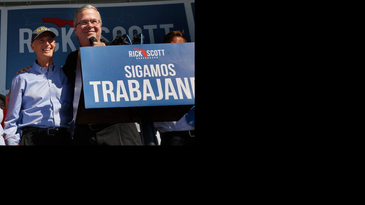 
CAMPAIGN TRAIL: Former Florida Gov. Jeb Bush campaigned for current Gov. Rick Scott, who won this month’s election.
