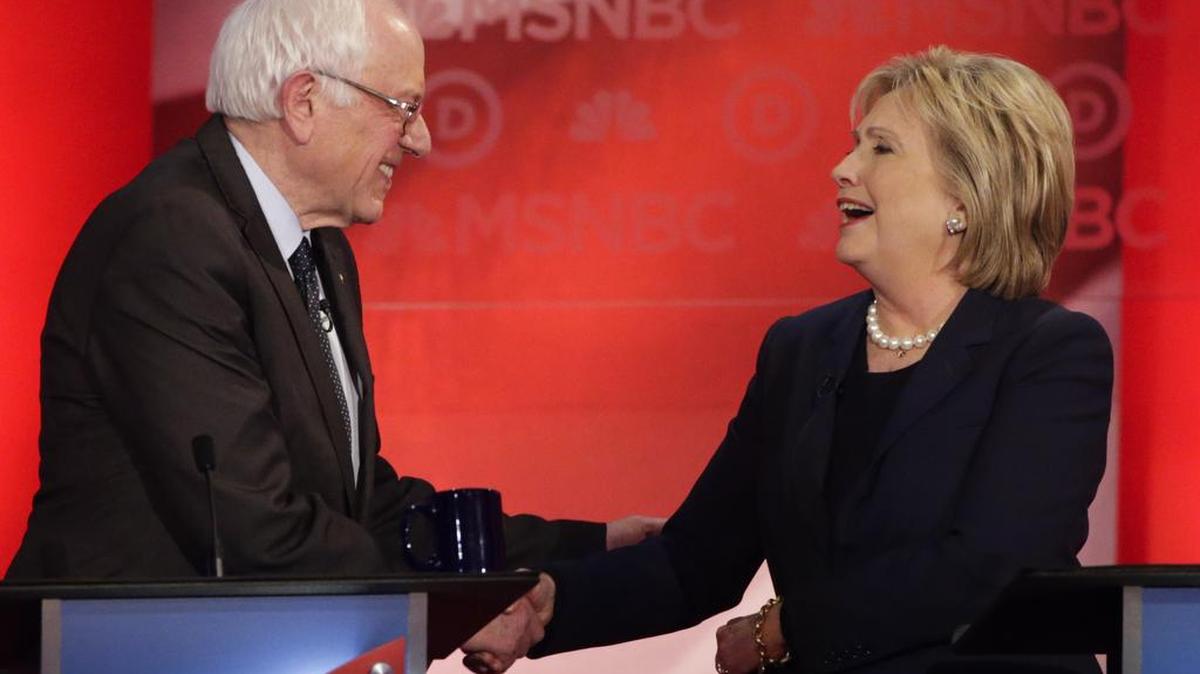 Democratic presidential candidates Bernie Sanders and Democratic Hillary Clinton both claim they would clean up Wall Street.